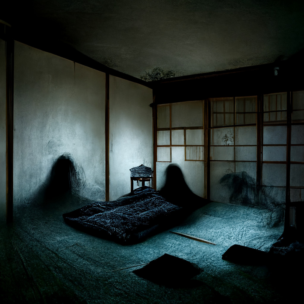 Japanese ghosts in room ai
