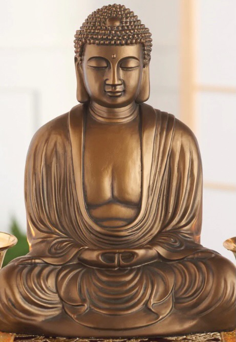 1 Anhänger Buddha Kopf in antik silberfarbig, 30mm, Yoga, Reiki