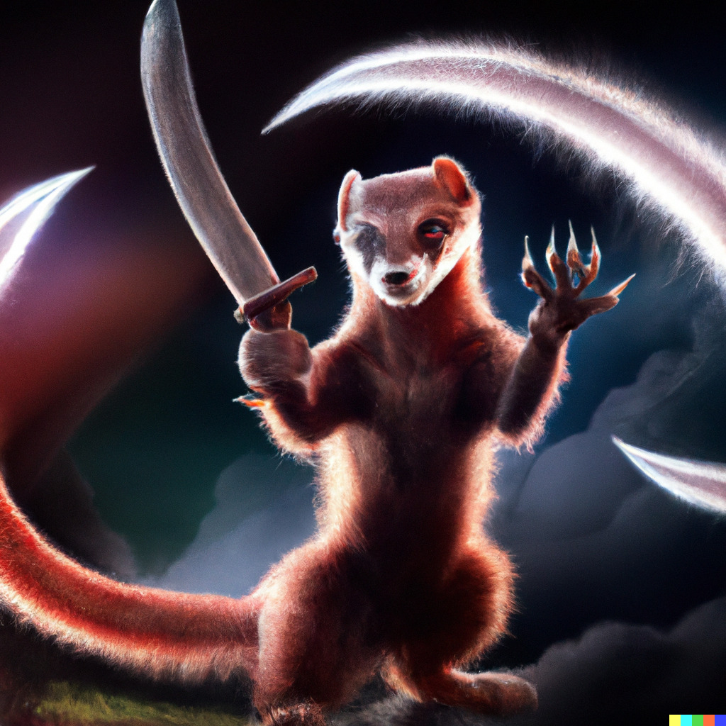 Kamaitachi Sickle Weasel ai art